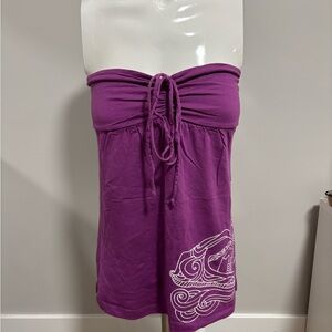 Roxy Y2K Purple Top with White Stitching
